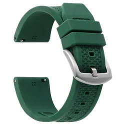 Premium Waterproof Silicone Watch Band Strap - Quick Release, Various Sizes Available - 22mm (Green)