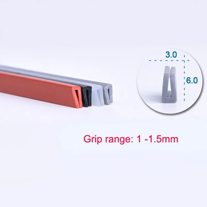 Translucent Silicone Rubber U Sealing Strip Glass Metal Wood Panel Edge Trim 5 Meters