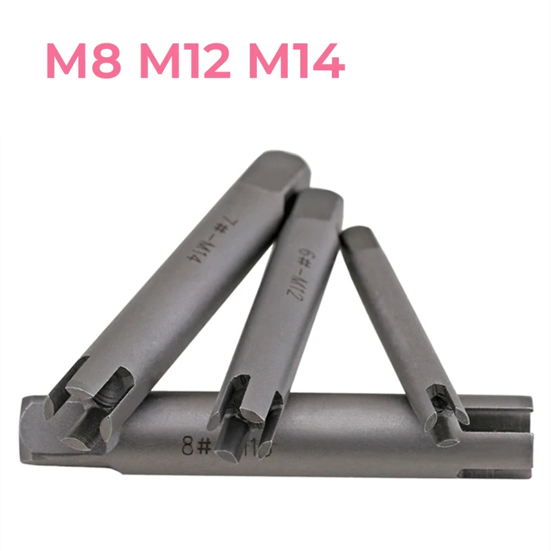 

Damaged Screw Tap Extractor M8 M12 M14 Broken Screw Tap Remover Tool Wrench Set Drill Bit Broken Tap Extractor