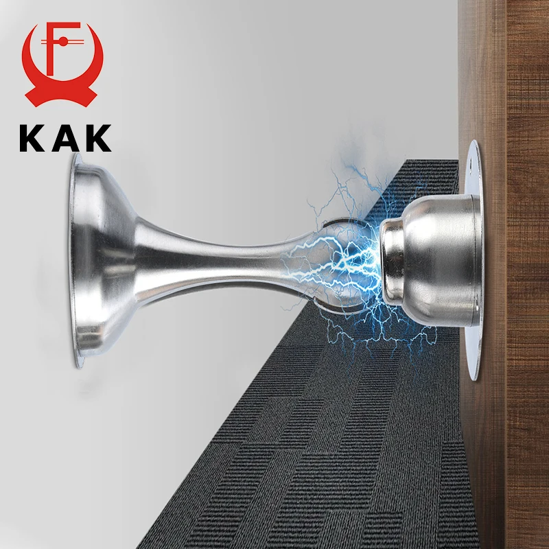 Magnetic door stopper 304 stainless steel nail-free sticker silver door stop catch wall mounting hardware