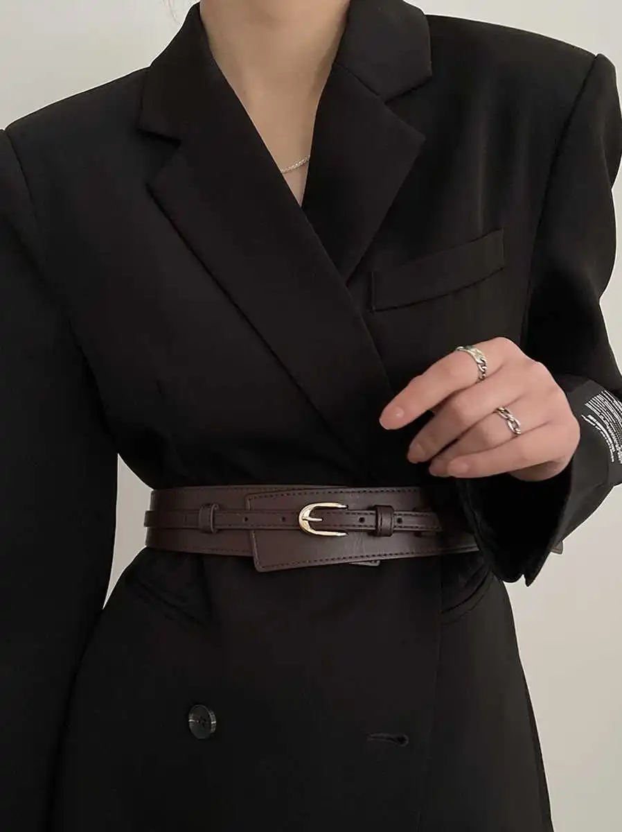 1pcs Belt Women's New Model Luxurious Decorative Dress with Suit Jacket Fashionable Wide Waist Belt Black Suitable for Dail