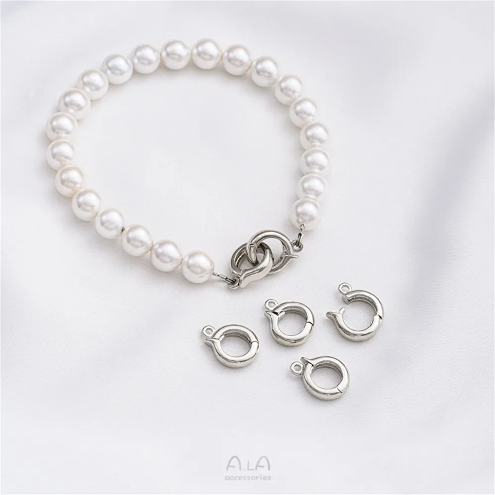 15x11mm 골드/플래티넘 컬러 목걸이 걸쇠 라운드 다목적 연결 버클 팔찌 쥬얼리 만들기 귀걸이 후크 용품
