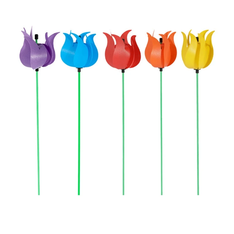 

Colorful Flower Wind Spinners Lawn Pinwheels Windmill Party Pinwheel Wind Spinner for Garden Patio Lawn