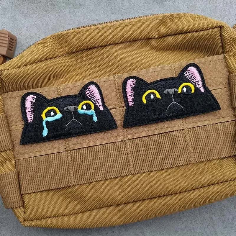 1Pcs Cat embroidery fabric patches clothing accessories badges Velcro armbands stickers
