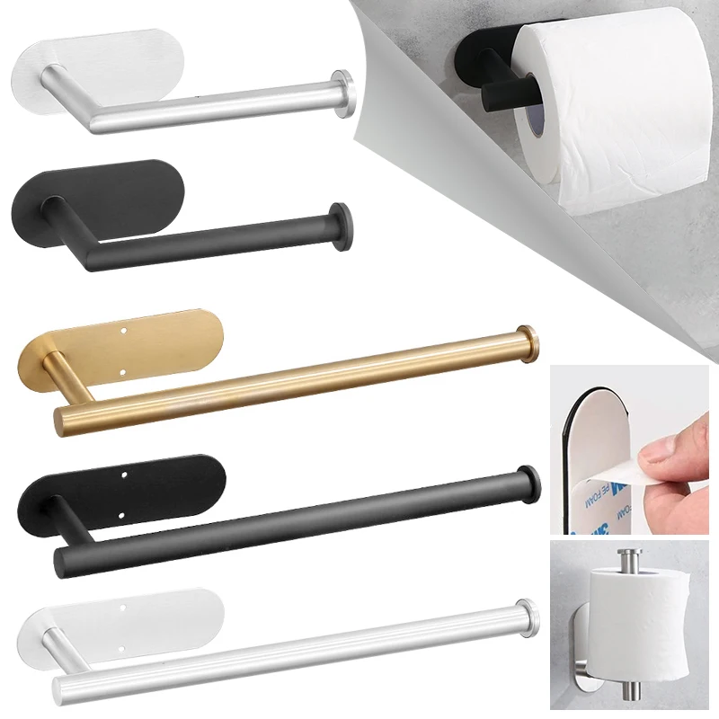 Paper Towel Holder No Punching Stainless Steel for Kitchen Bathroom