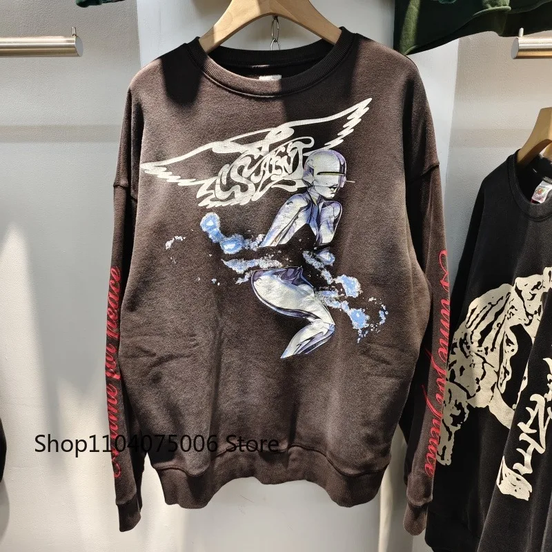 Sweat-shirtàcapuchepourhommes,coupeample,Vintage,délavé,imprimédessinaniméSaint,décontracté-AliExpress200000343