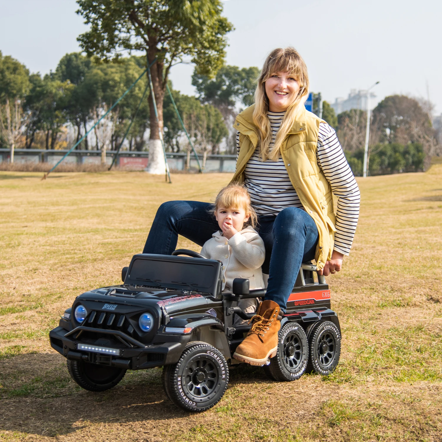24V Ride On Car for Kids Battery Powered Ride On 4WD Toys with Remote Control,Parents Can Assist in Driving,Music and Lights,Fiv 5