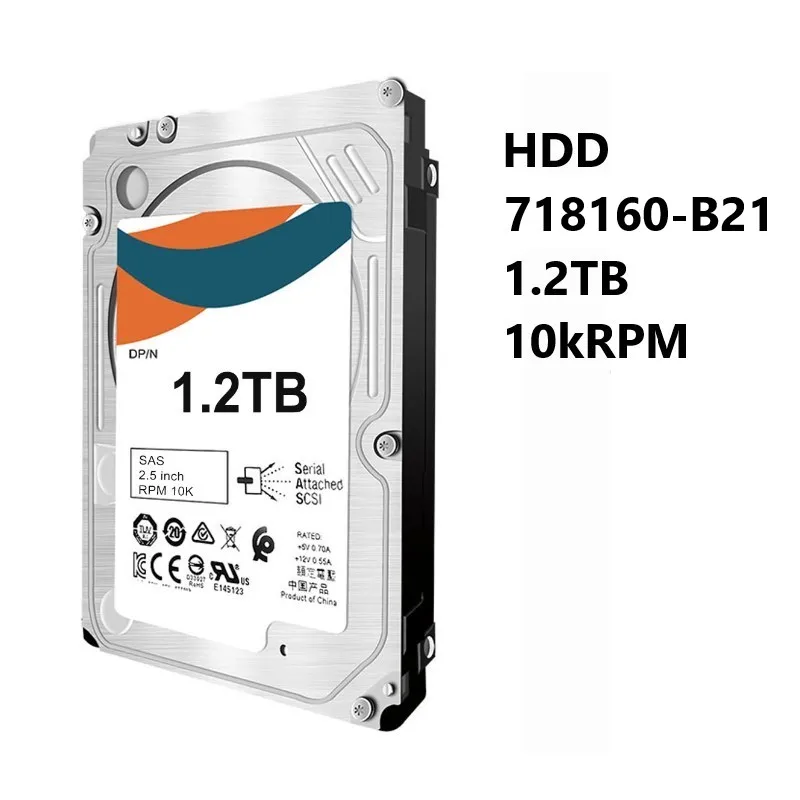 

NEW HDD 718160-B21 1.2TB 10000 RPM 2.5in SFF Dual Port SAS-6Gbps Enterprise Hard Drive for H+-P-E-ProLiant Gen1 to Gen7 Servers