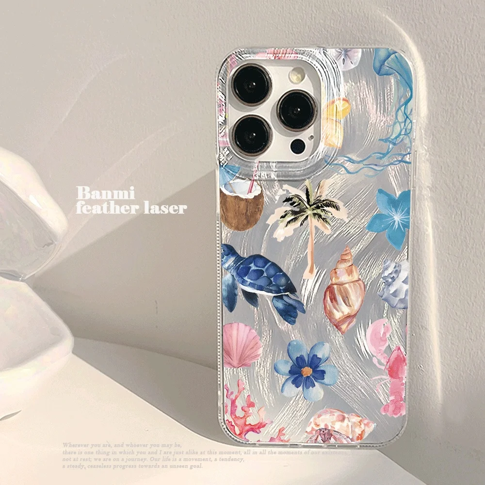 Vibrant Sea Turtle Watercolor Clear Phone Case - Shockproof Cover