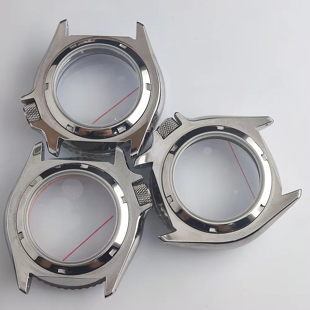 Watch Screen Protector Case Watch Screen Protector Apple Watch Screen Protector Case Watch Case Watch Protective Case Watch Cover Watch Protective Cover Bumper Protective Case 42mm Convex Sapphire Glass Stainless Steel Silver Case Fit NH34 NH 35 NH36 Movement Waterproof Case 22mm Strap 28.5mm Dial