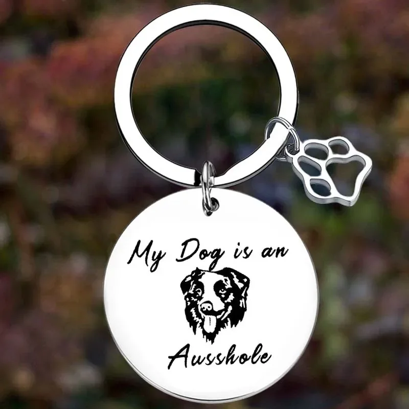 

Металлический брелок для ключей с животными, Австралийская собака, забавный подарок для любимой собаки, брелок с подвеской, ювелирные изделия, моя собака, Австралийская собака, подарки для школы