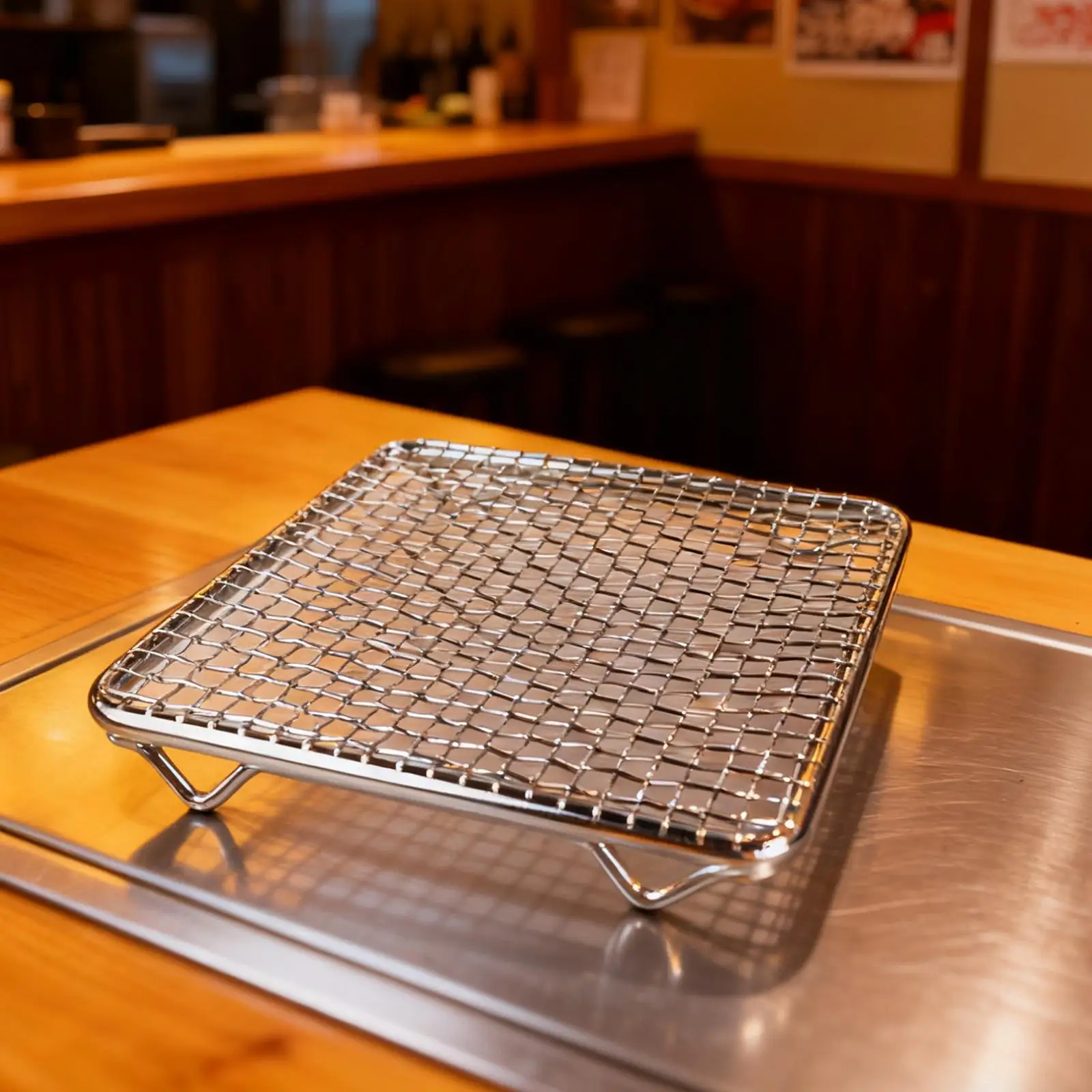 Japanese Barbecue Net Square Non Sticky Cooking Tool Barbecue Grill Mesh Rack Fry Net for BBQ Accessories Draining Food