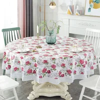 137/152/180/200/220cm 7Colors Oil-proof Flower Grid Round Table Cloth Waterproof Party Festival Surface Cover Picnic Blanket 2