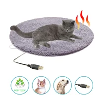 Electric Usb Mat Constant Temperature Pet Bed Blanket Puppy Heater Portable Cat Winter Sleep Roud Cushion Dog Heating Plush Pad 1