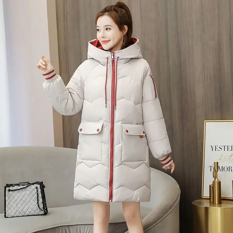 

Women Winter Down Padded Jacket 2023 New Women Warm Thick Cotton Coat Korean Loose Hooded Parkas Female Outwear Winter Jacket