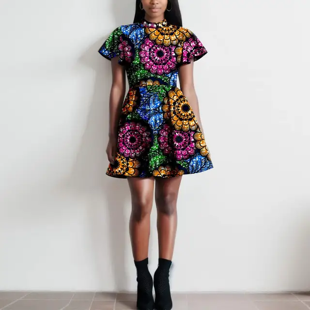Amina Flare Sleeve Print Dress - Image 2