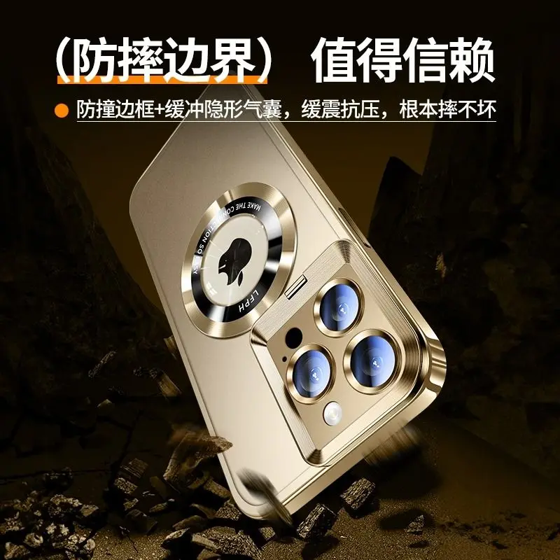 Applicable 13 phone case magsafe magnetic electroplating stand iPhone14promax anti-drop 12pro soft 15promax 14proamx 13promax 12