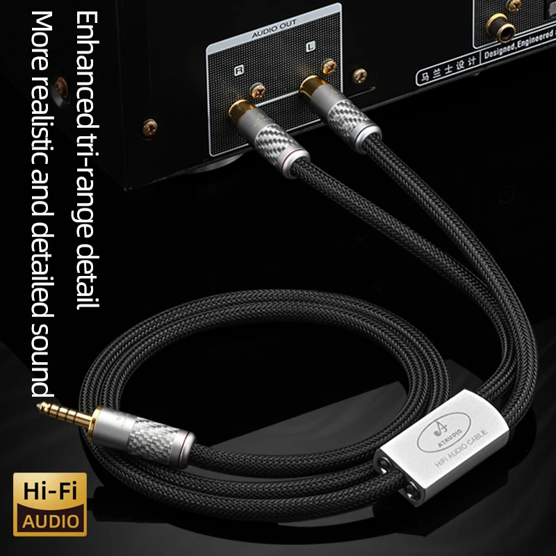 Premium HiFi 4.4mm to 2RCA Audio Cable with OCC Core