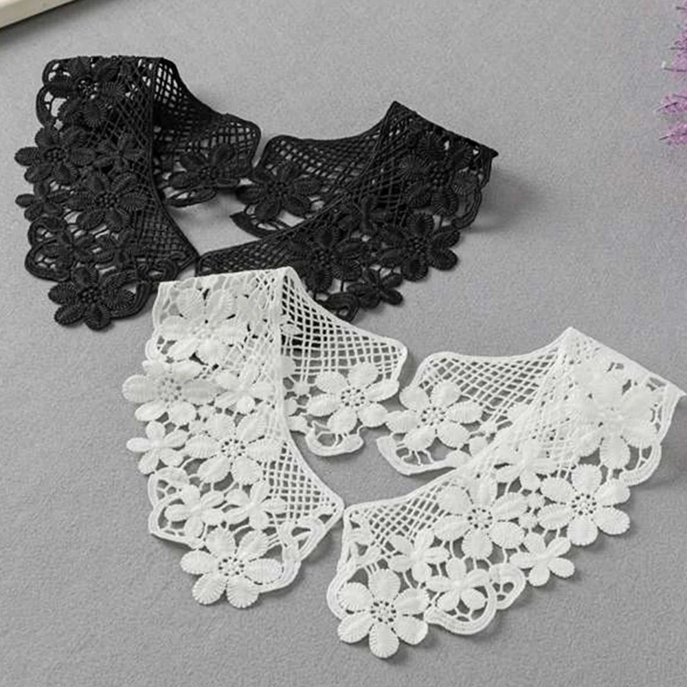 

Handmade Lace Fabric Neckline Collar Fake Collar Hollow Embroidery Applique Neckline Decoration Clothing Sewing Accessories