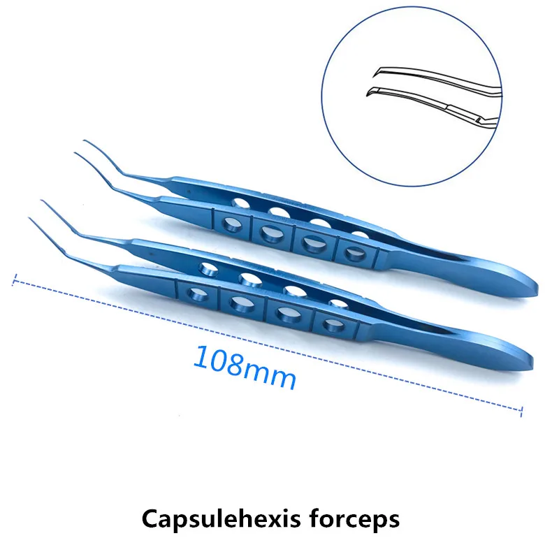 

Titanium Nevyas Capsulorhexis Forceps Ophthalmic Tweezers Cystotome Shapped Tips 108mm Ophthalmic Surgical Instrument