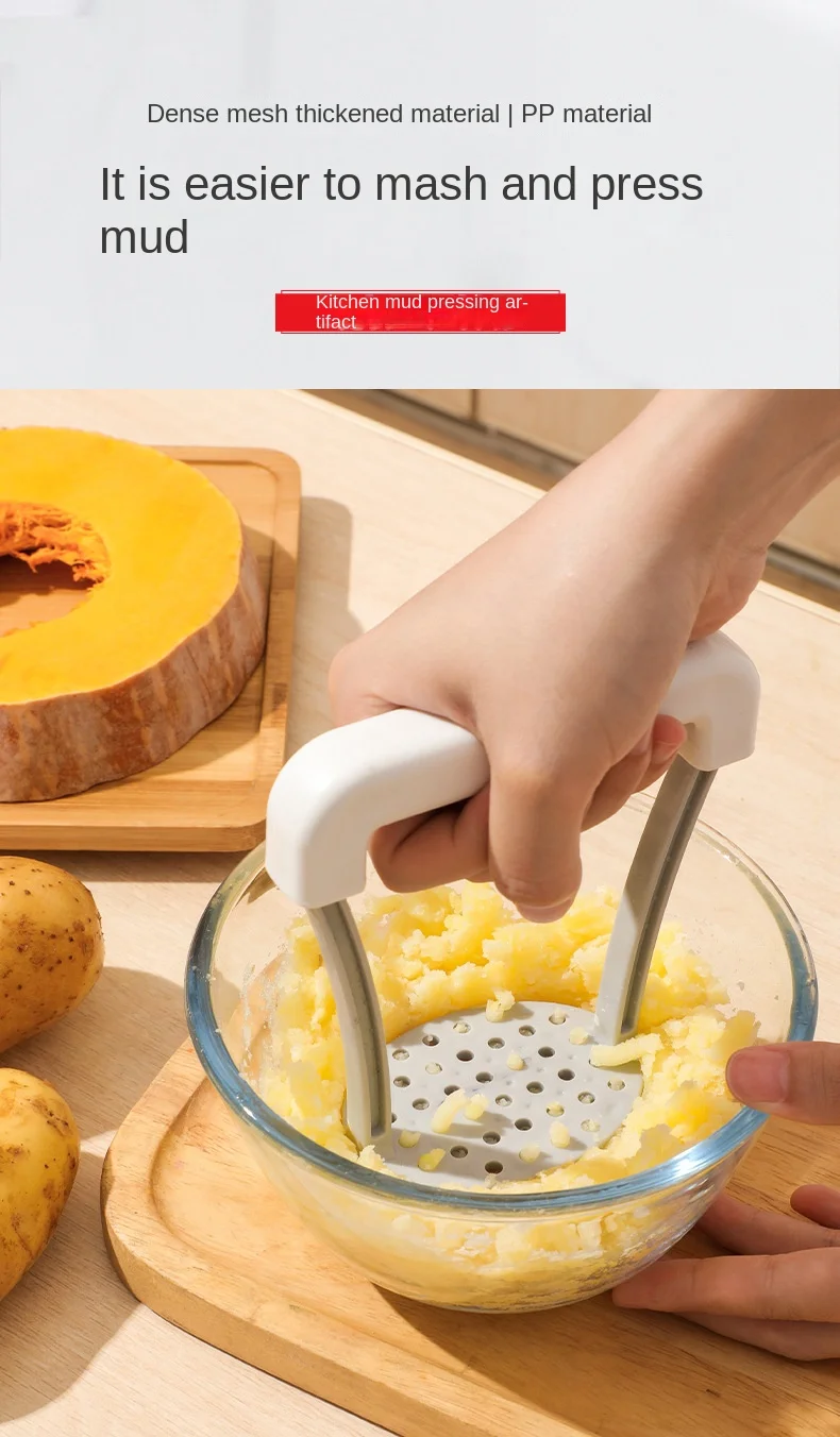 Manual Potato Masher Plastic Pressed Potato Smasher Portable Kitchen Tool  for Babies Food, Fruit, Banana, Baking