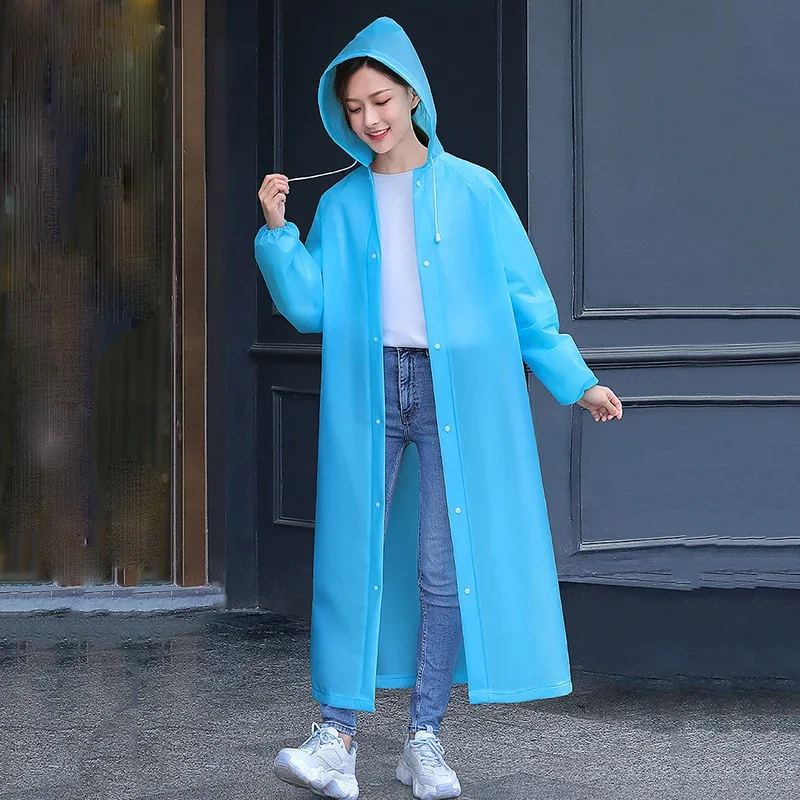 Raincoat Poncho Adult Long Raincoats EVA Impermeable Waterproof Rain Coat Men Women Travel Hooded Beam Port Rain Poncho For Fishing Camping