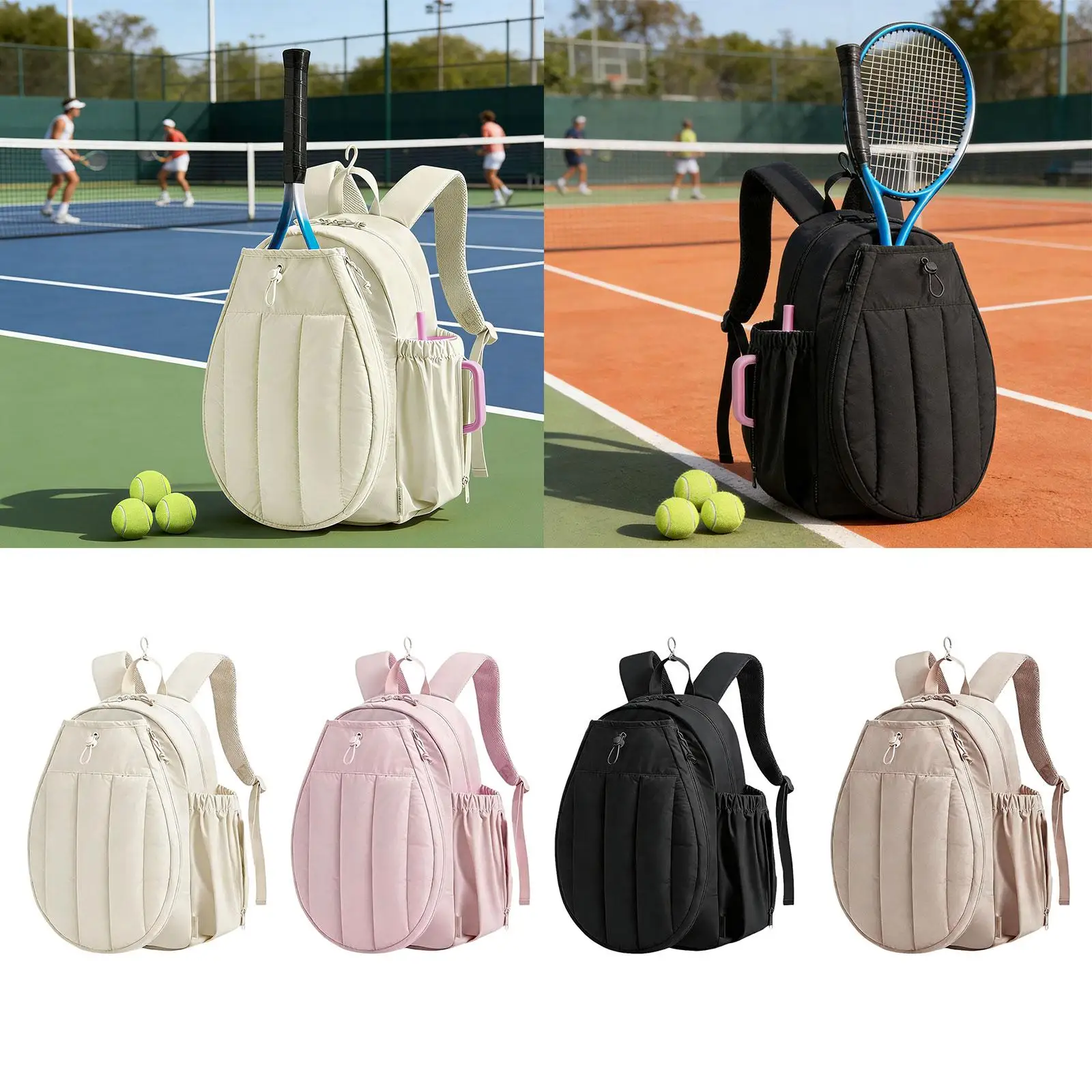 Outdoor Sports Tennis Racket Bag Large Zipper Pocket Paddle Tote for Duffle Storage and Travel Outdoor Sports Tennis Racket Bag Large Zipper Pocket Paddle Tote for Duffle Storage and Travel