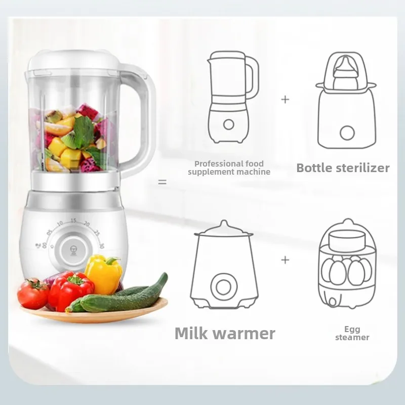 Easy to operate infant supplementary food machine, steam diversion design, cooking and mixing machine, environmental protection 2