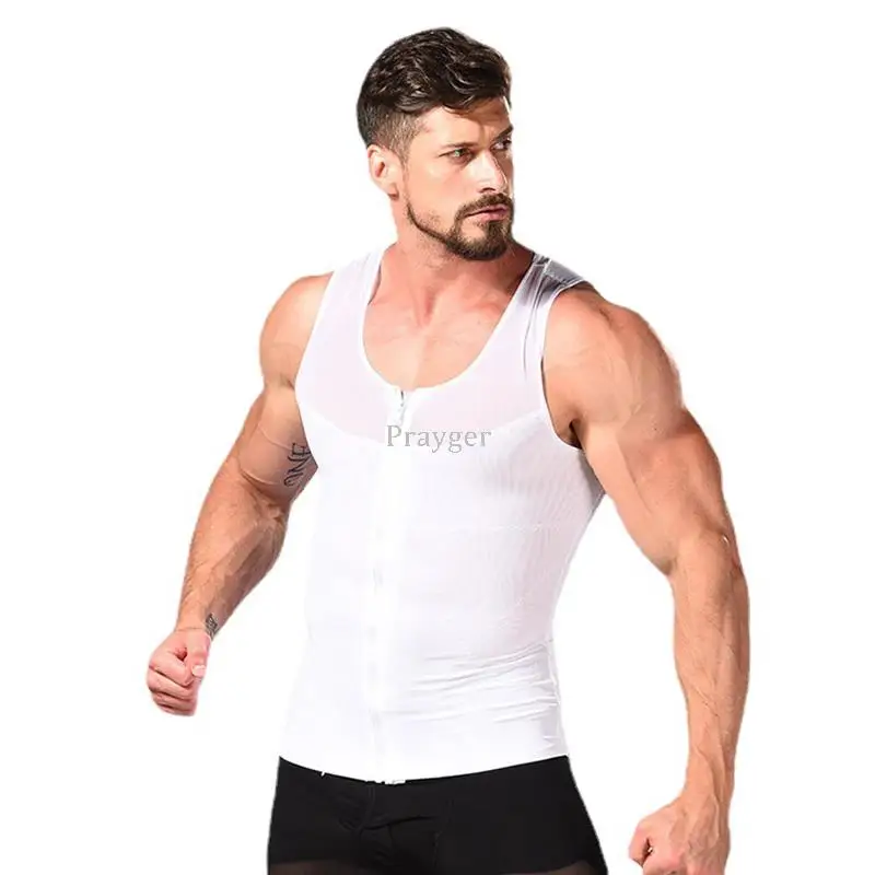 Men Slimming Gynecomastia Body Shaper Posture Corrector Sleeveless Top Control Tummy Trimmer Chest Vest
