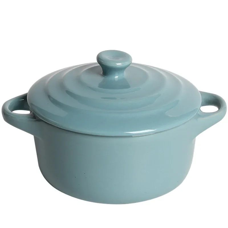 Ceramic Tableware Set Waterproof Stew Pot Ceramic Soup Pot with Lid Binaural Stew Household Children&rsquo;s Bird&rsquo;s Nest Steamed Egg Special Bowl