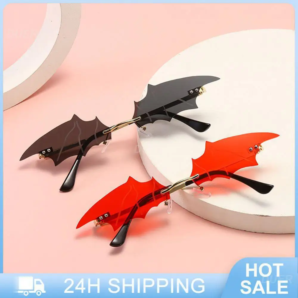 Summer Fashion Sunglasses Bat Shape Sun Protection Adults Sun Glasses Fishing Sunglasses Rimless Bat Shape Glasses Cool_voghion.com