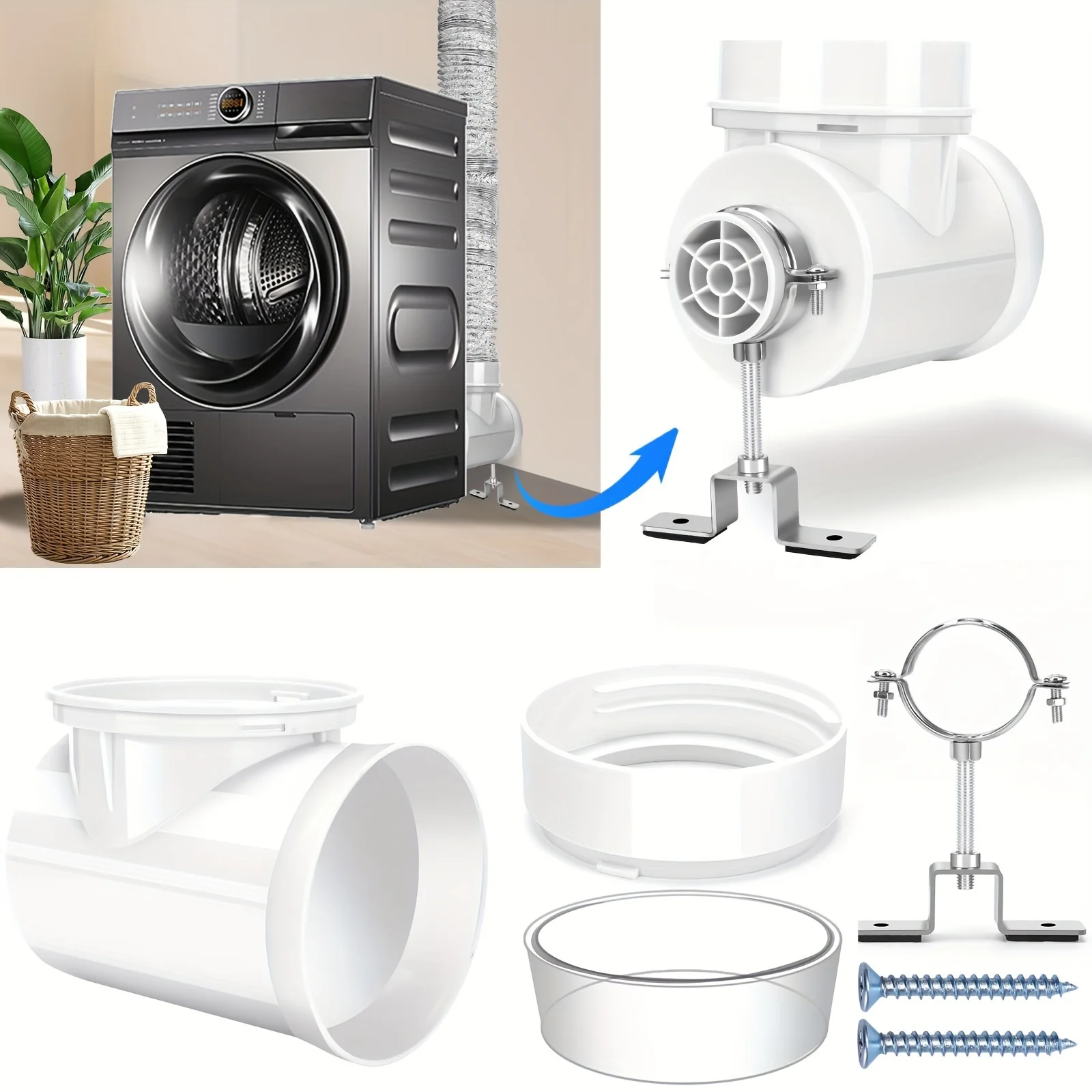 

Комплект для сушки белья, 90 градусов, адаптер для вентиляционного отверстия для сушилки, 4-дюймовый комплект для сушки в узком пространстве