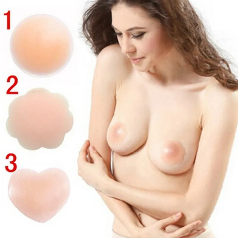 

Self Adhesive Silicone Breast Bra Petal Heart Nipple Cover Pad Pasties Reusable