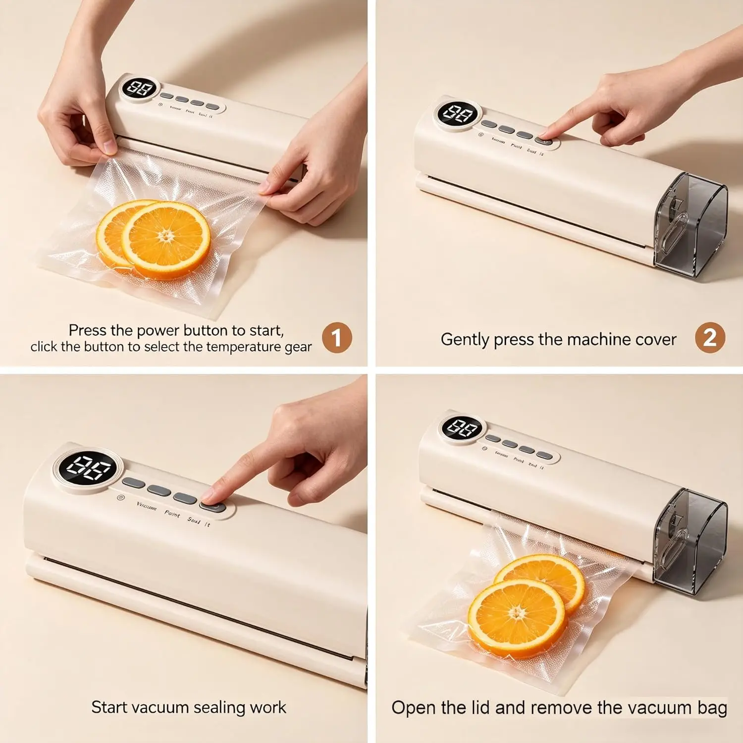 Electric Vacuum Sealer Machine Automatic Dry & Moist Food Saver 3in Seal Strip for Meat Fruit Snacks Kitchen Gadgets 4