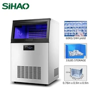 Machine à glaçons en cubes SIHAO commerciale 60 kg/24 h, 40 glaçons par cycle, équipement de fabrication de glaçons pour les entreprises de restauration et les magasins 4