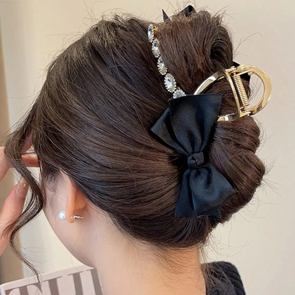 

Style Ponytail Holder Hairgrips Diamond Bowknot Headdress Bow Hair Claw Large Crab Clip Korean Shark Clip Women Hair Clip