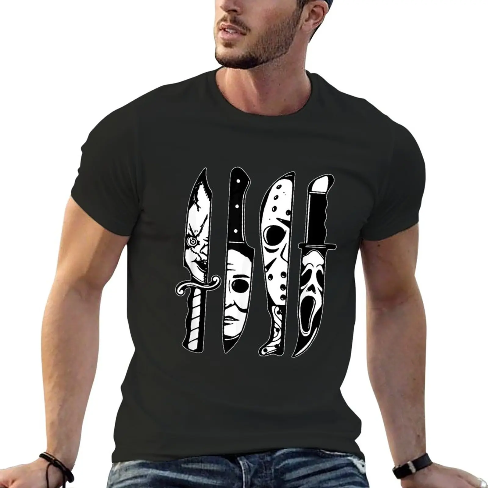 

New Horror movie characters in knives T-Shirt Short sleeve tee man clothes t shirts for men