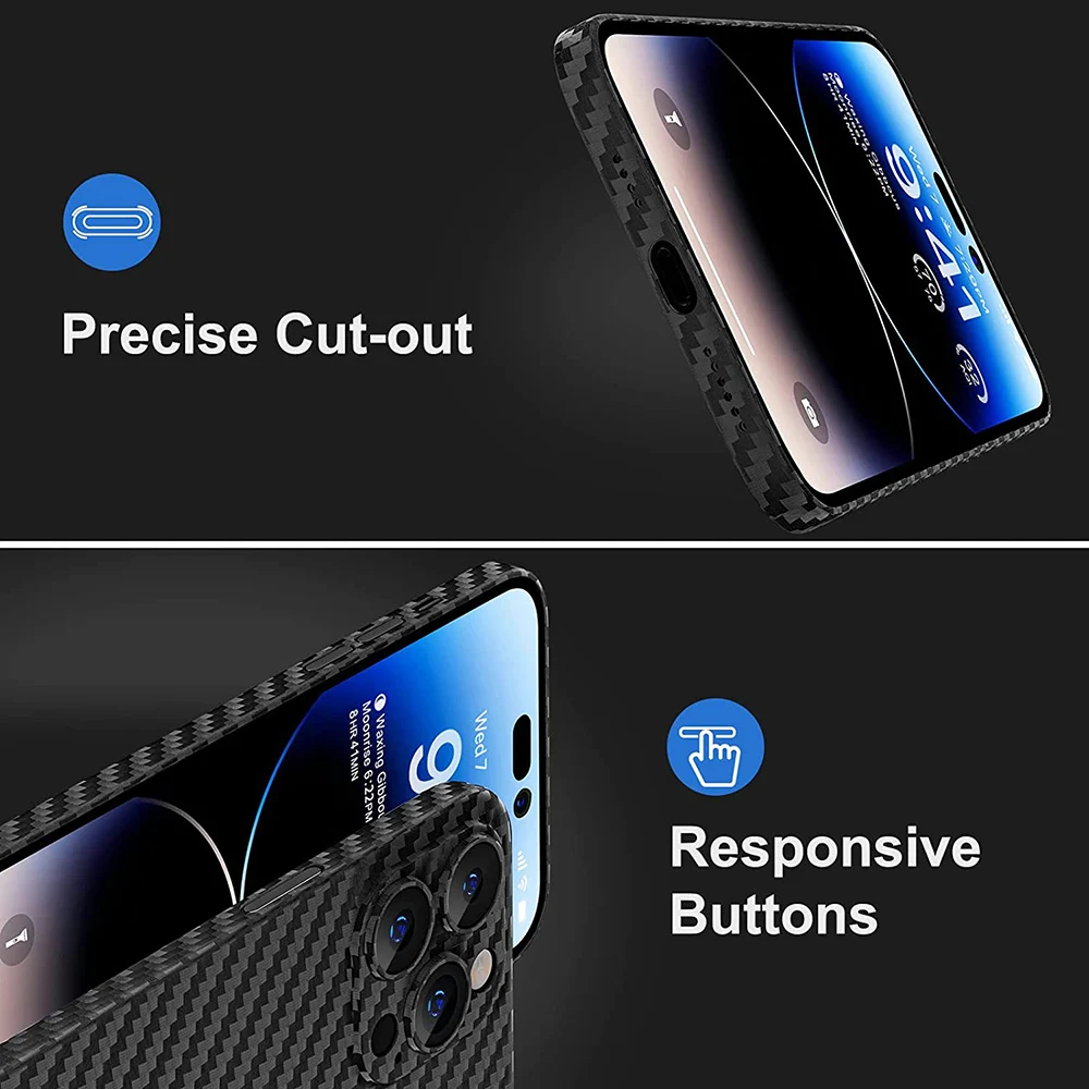 Carbon Fiber Matte Hard Cover Case For iPhone 14 13 12 Mini 11 Pro XS Max XR X 7 8 6 6S Plus SE 2020 2022 0.5mm Slim Soft Shell