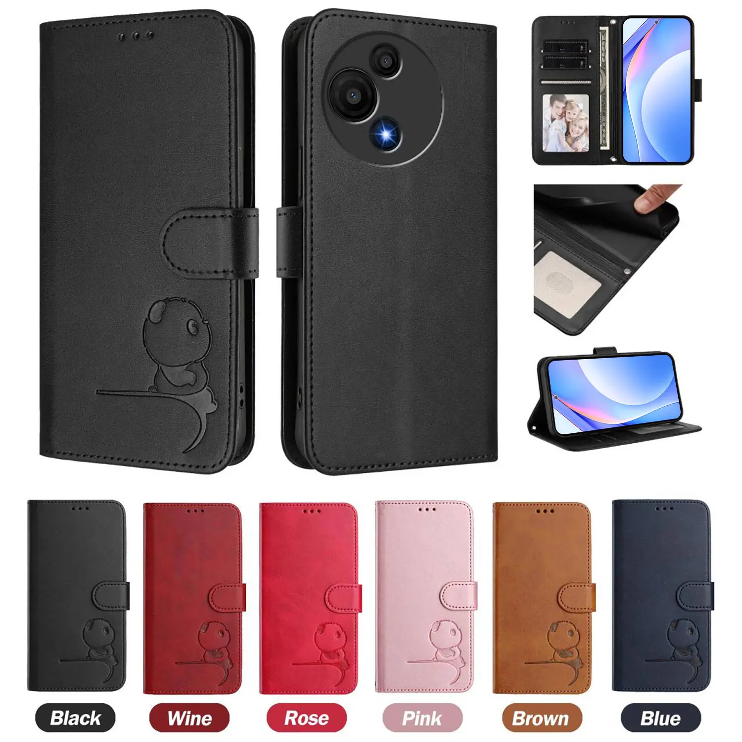 Enhanced RFID Shielding Leather Flip Wallet Phone Case with Stand and Card Slots