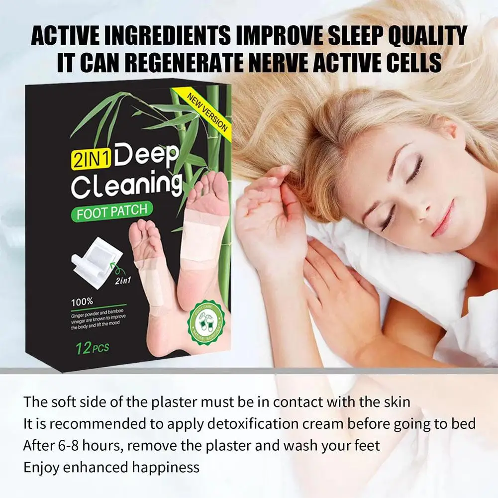 12pcs Mugwort Charcoal Foot Patch for Health Care