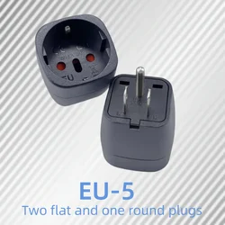 Universal AC Power Plug Adapter for EU, Switzerland, and Italy - Ideal for Travel (EU - 5 BK)