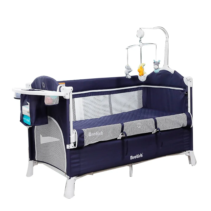 IMBABY-Lit bébé portable avec table à langer, berceau de sommeil à deux étages, parc multifonctionnel CPull