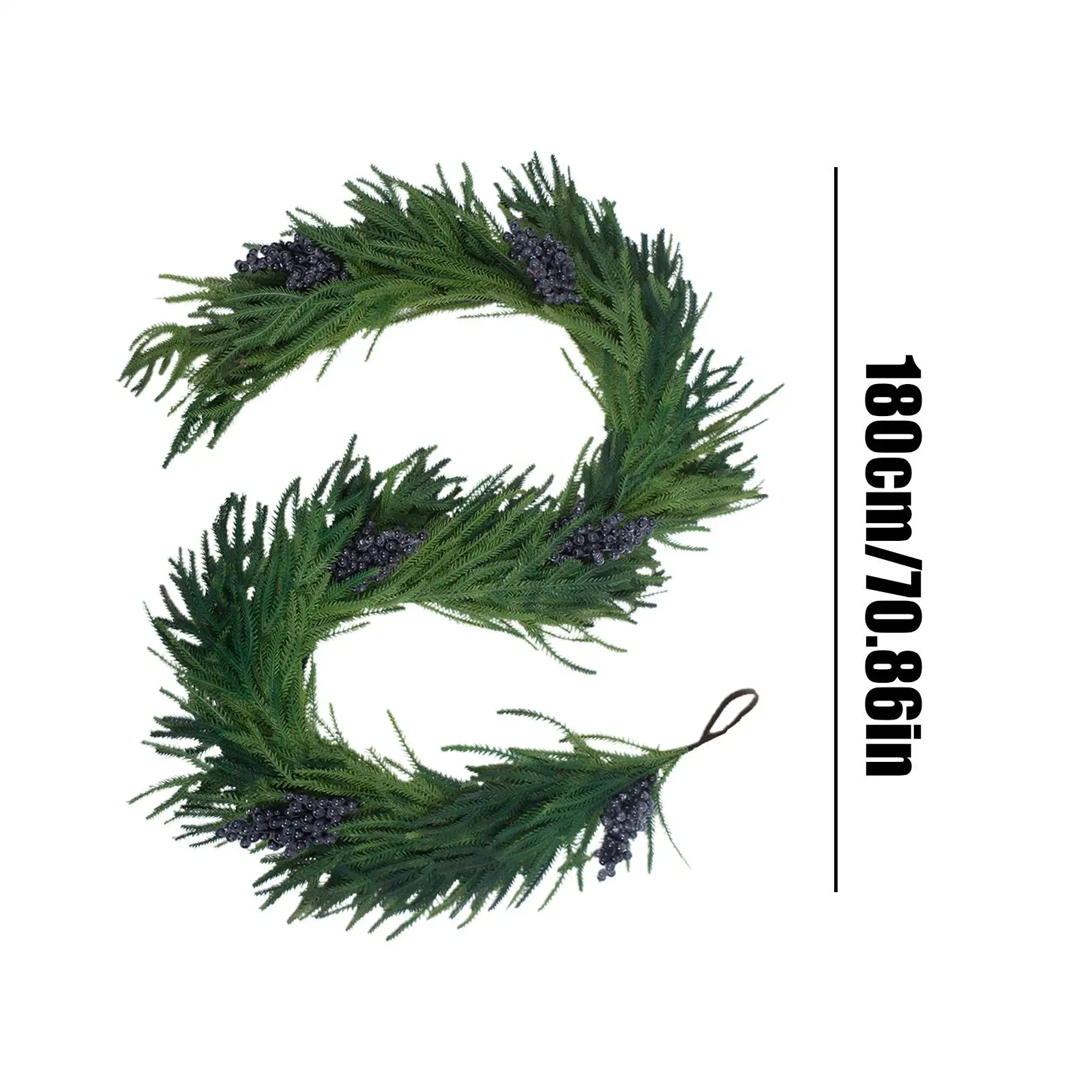 Artificial Pine Garland 70.8 Inches Holiday Decorations Artificial Greenery Garland With Berry For Home Fireplace Shelf