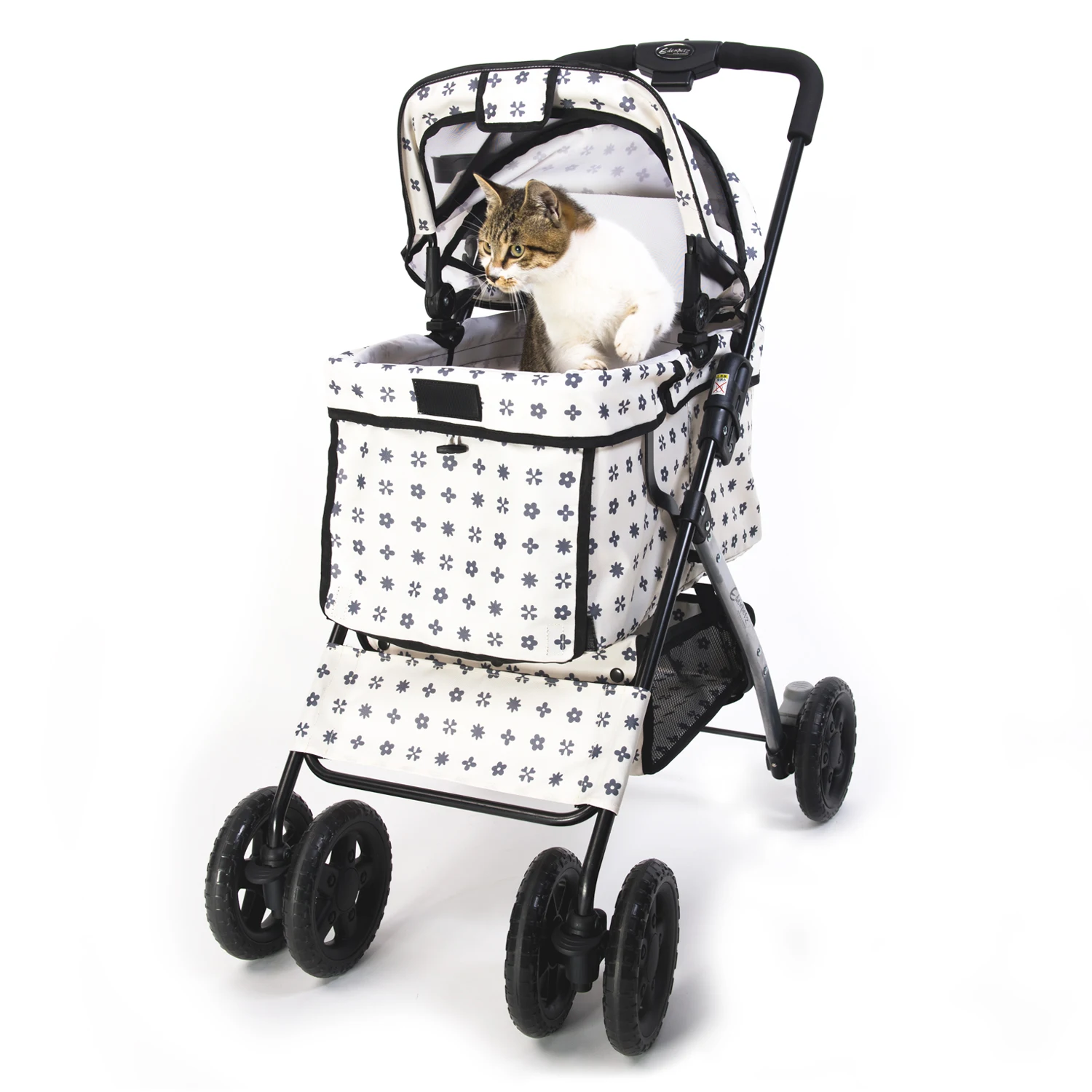 EDENPETZ Pet Dog Cat Trolley Stroller Foldable Pushchair Jogger Buggy  Swivel 4 Wheels Travel Stroller