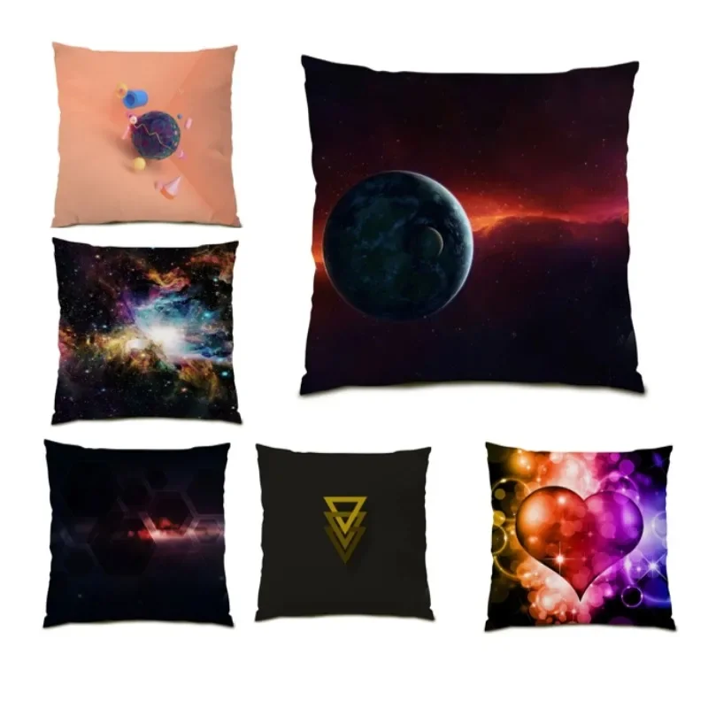 

Planet Pillow Cover Vintage Square Home Street Gift Geometric Art Minimalist Decor Printed Cushion Cover Party Decor Gift DF0654