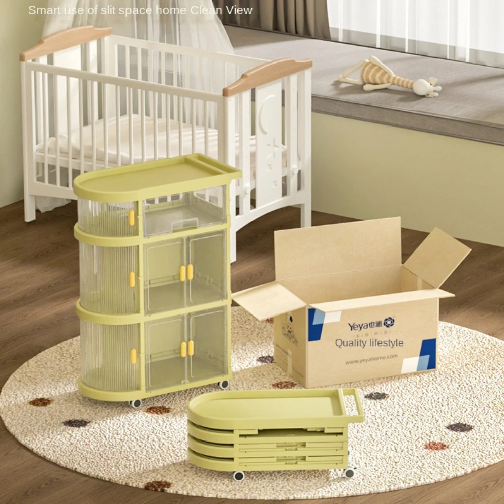 Baby Storage Rack Folding Trolley Snack Toys Sundries Organizer Multi-Layer Trolley Stroller Storage Holders Racks Baby Supplies