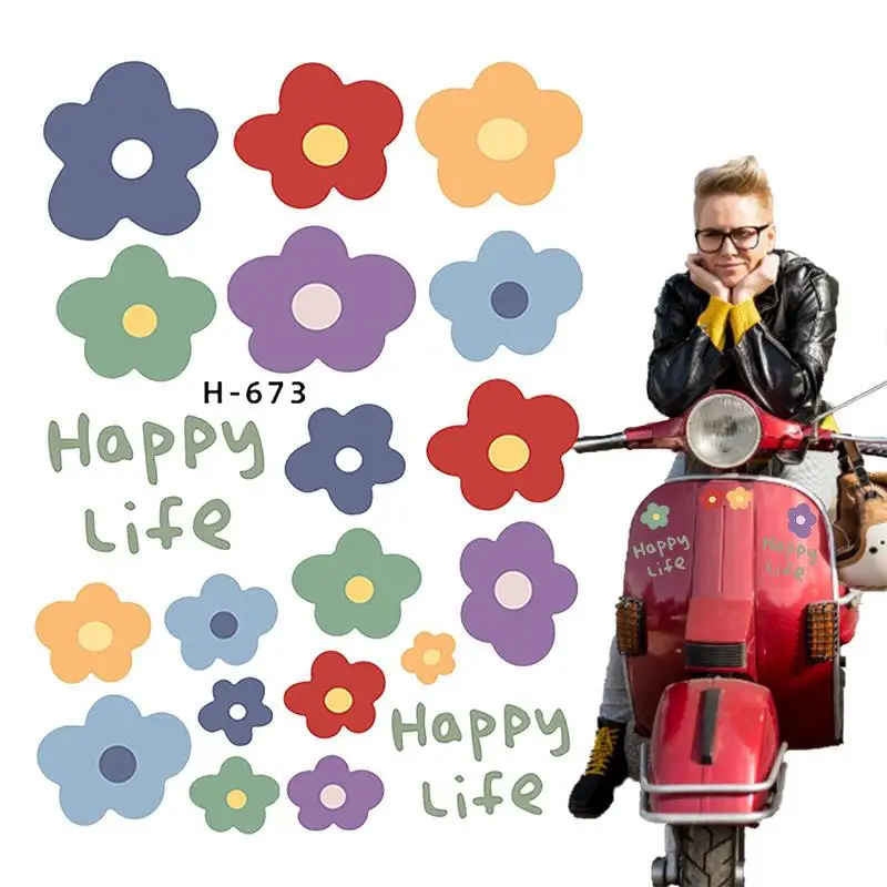 Waterproof Self Adhesive Motor Bike Flower Sticker Scratch Cover Decal Auto Decoration Flowers Sticker Car Styling Decorations