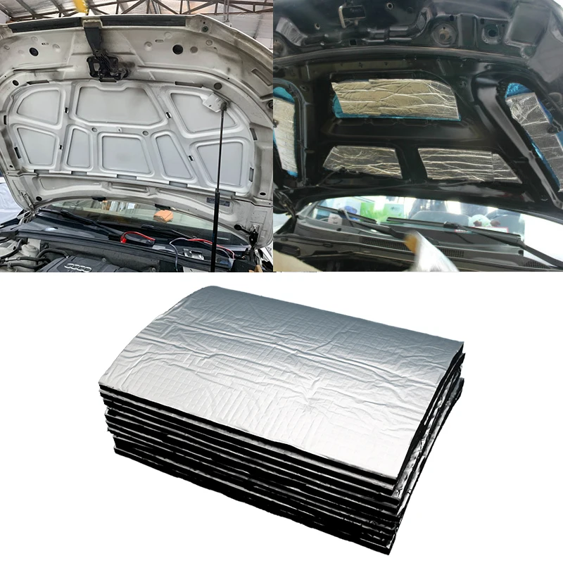 Sound Proof Mat Sound Insulation Mat Sound Deadener Mat 10pcs 25cm*18cm 5mm/10mm Car Van Sound Proofing Deadening Insulation Car Hood
