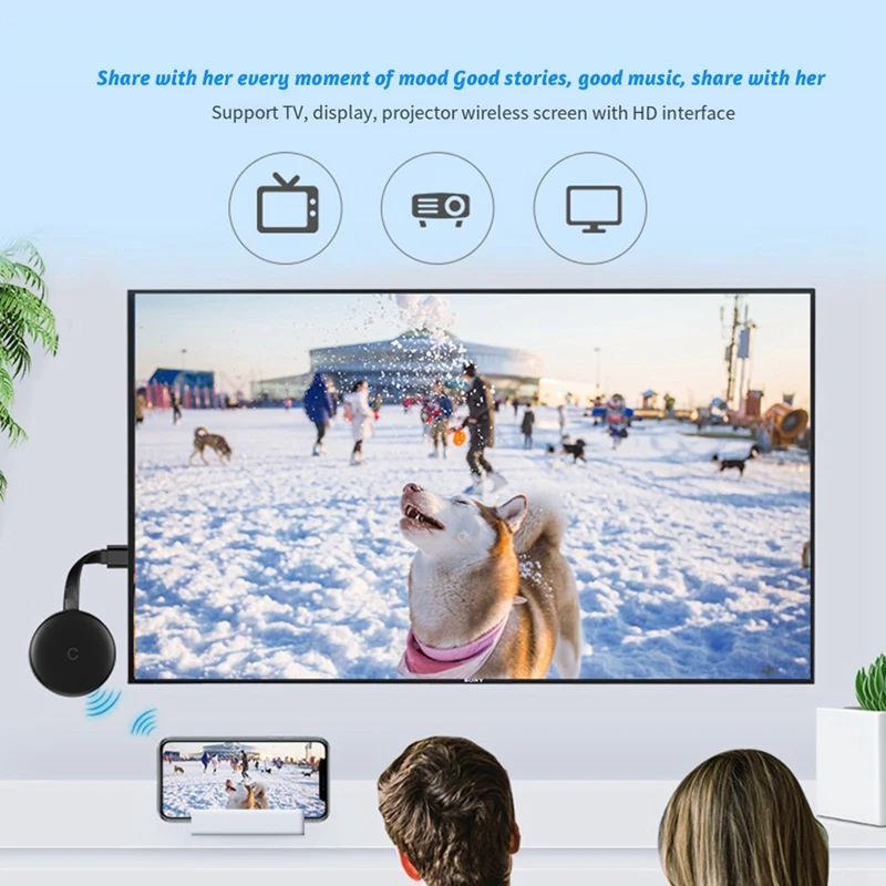 G12 TV Stick Wireless Dongle HD For Chromecast Netflix Youtube Wifi Display Screener Miracast Airplay Screen Projector, Durable