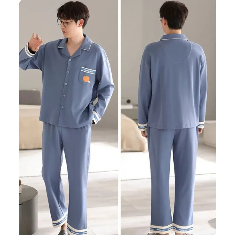 2024 New Couple Pajamas Spring Autumn Cotton Long Sleeves Sleepwear Men Women Sleepwear Plus Size V-neck Loose Loungewear Set